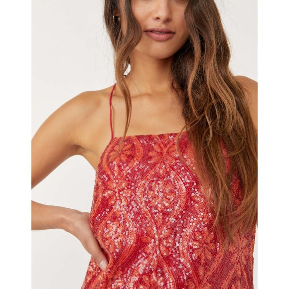 🎉LAST CHANCE🎉 NWT Free People Retro Babe Mini Dress / Red Combo - Picture 5 of 7